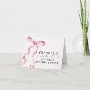 Remerciements Pink Bow Anniversaire de la fête Vide Carte de rem