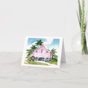 Remerciements Pink Fort Myers Beach Cottage Carte de remerciemen