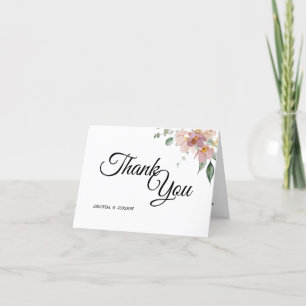 Remerciements Pink Mauve Vintage Floral Mariage Carte de remerci