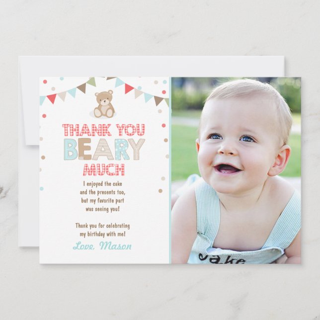 Remerciements Pique-nique de l'ours en peluche Carte de remercie (Devant)