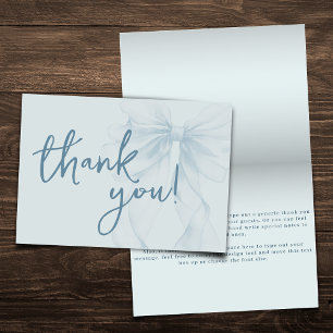 Remerciements Pliable Carte de Remerciement Fleur d'Eau Bleue po