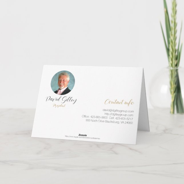 Remerciements Plume d'or D Gilley Group Logo Carte de remercieme (Dos)