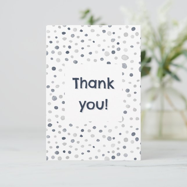 Remerciements Points d'aquarelle Lucas Confetti Carte de remerci (Debout devant)