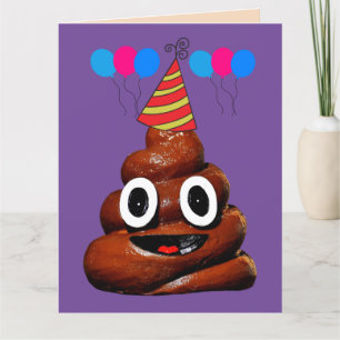 REMERCIEMENTS POOP SMILE FUNNY ANNIVERSAIRE GRANDE CARTE DE RECO