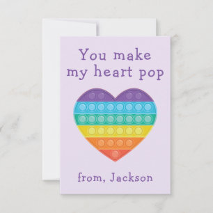 Remerciements Pop fidget classe valentine lavendar carte de note