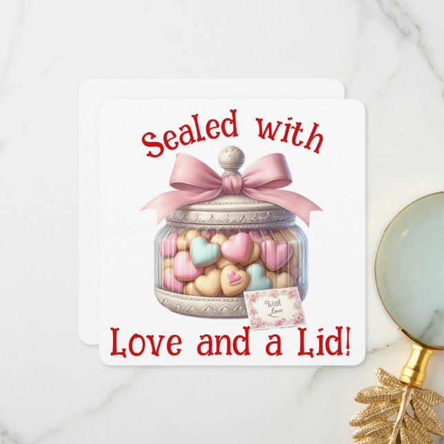 Remerciements Pot à biscuits - Carte de la Saint-Valentin (Devant/Arrière en situation)