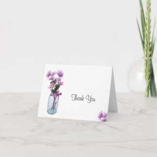 Remerciements Pot de maçon de marguerites de pays - carte de