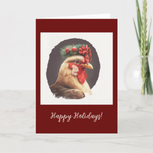 Remerciements Poulet Festif Plié Fête / Carte de Noël