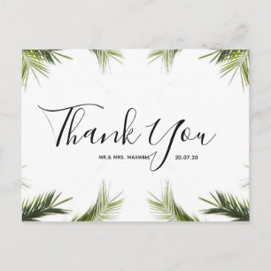 Remerciements pour mariage Carte postale Green T