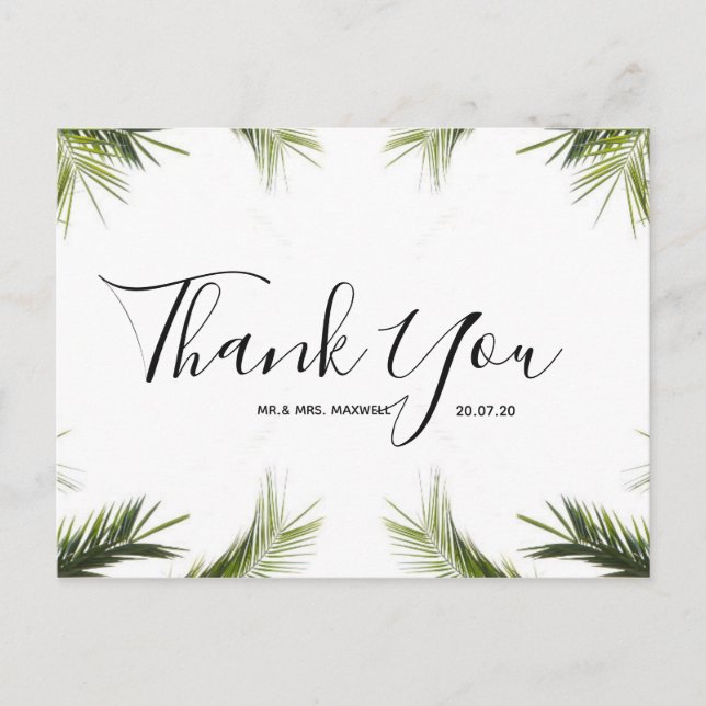Remerciements pour mariage | Carte postale Green T (Devant)