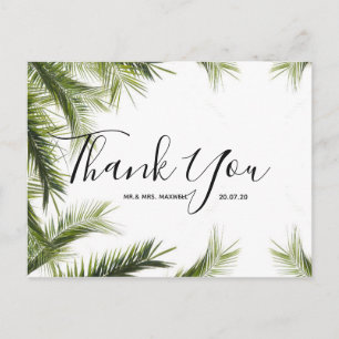 Remerciements pour mariage   Carte postale Green T