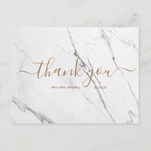 Remerciements pour mariage Carte postale Marbre