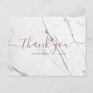 Remerciements pour mariage Carte postale Marbre