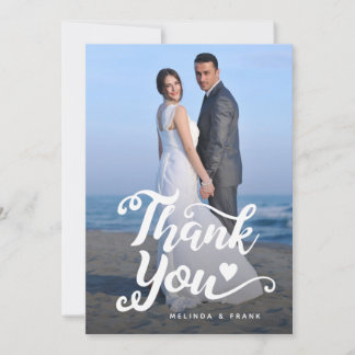 Remerciements pour mariage | Carte postale Script 