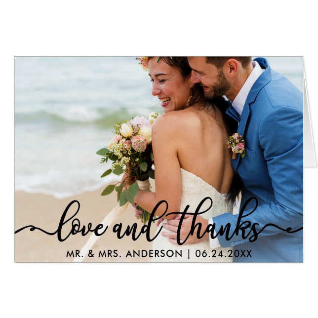 Remerciements pour mariage | Photo Love and Thanks (Devant Horizontal)
