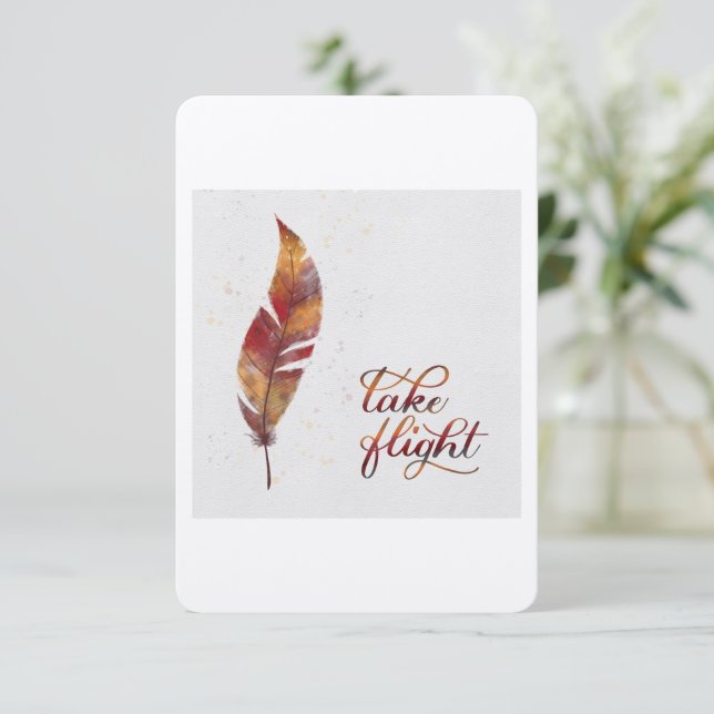 Remerciements Prendre la carte de vol avec de la plumes (Debout devant)