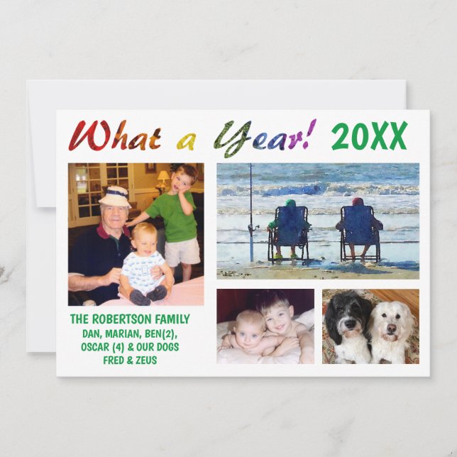 Remerciements Quelle Année ! Carte de vacances famille (Devant)
