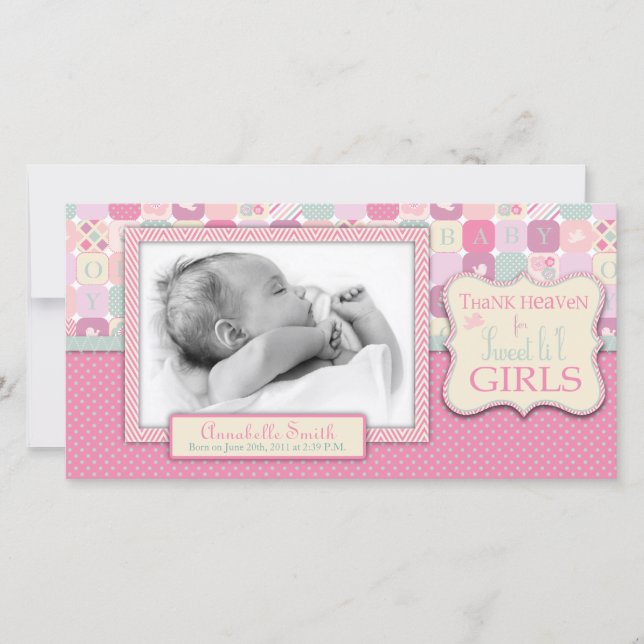 Remerciements Remerciez le carte photo de fille de ciel (Devant)