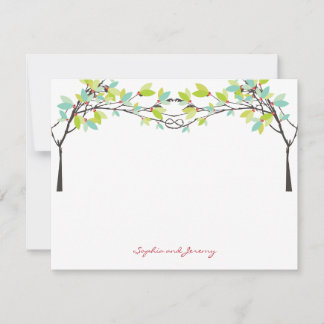 Remerciements Ressort Feuille noué Amour Arbres Carte de remerci