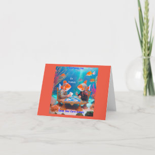Remerciements Rick London Poisson Jouant à "Go Fish" Carte de Je