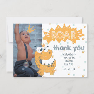 Remerciements Roar Dinosaur Anniversaire Photo Carte de remercie