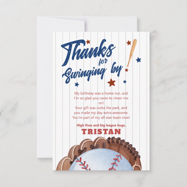 Remerciements Rookie De L'Année 1Er Anniversaire Carte de remerc (Devant)