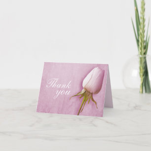 Remerciements Rose pourpre bud mariage paysage carte de remercie