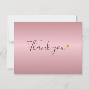 Remerciements Rose simple Gold Script Business Carte de remercie