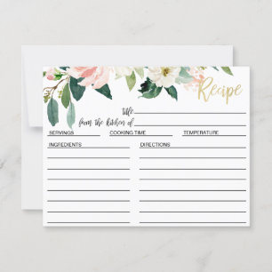 Remerciements Rougissent la carte florale de recette de Fête de