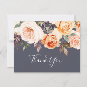 Remerciements Rustic Earth Florals   Carte de remerciement viole
