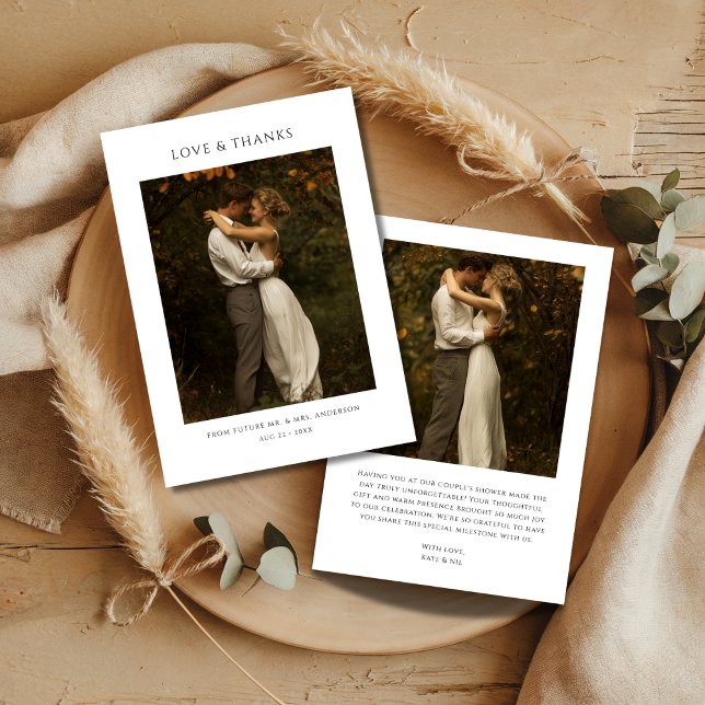 Remerciements Rustique Bohème Moderne Carte Photo de Mariage Cou (Créateur téléchargé)