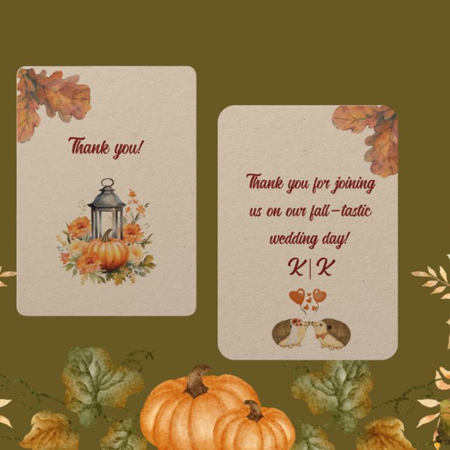 Remerciements Rustique et confortable Mariage d'automne Carte de (Créateur téléchargé)
