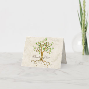 Remerciements Sage Remercier Carte de note Swirl Tree Roots Anti