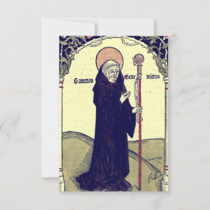 Remerciements Saint Benoît de Nursie Carte Sainte Médiévale