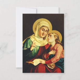 Remerciements Sainte Anne et la jeune Marie Carte de dévotion