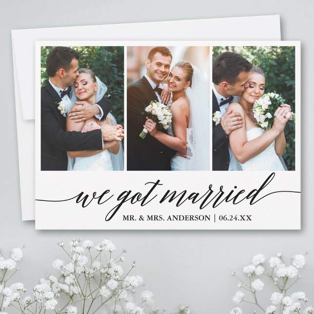 Remerciements Script de calligraphie Nous avons eu une carte de  (Customize to add text or more photos to back of card.)