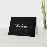 Simple Carte de Remerciement Minimaliste Noire pou