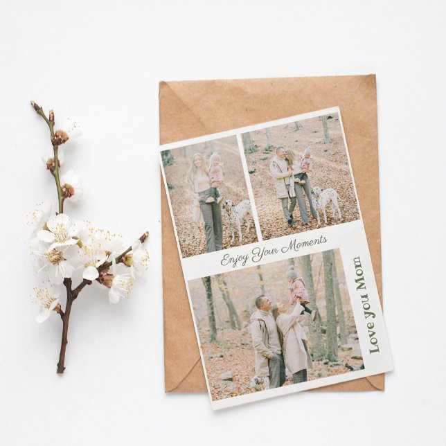 Remerciements Simple Elegant 3 Photo Collage Carte de vacances (Créateur téléchargé)