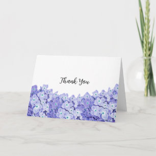 Remerciements Simple Floral Blessings Carte de Remerciement Bleu