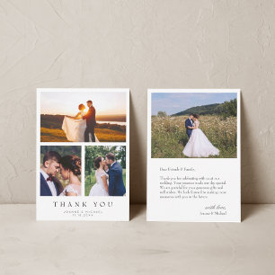 Remerciements Simple moderne 4 Mariage photo Carte de remercieme