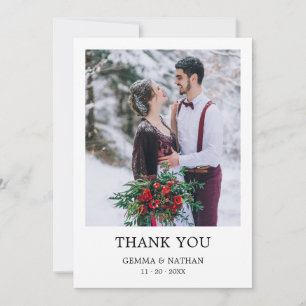 Remerciements Simple moderne Black 1 Mariage photo Carte de reme