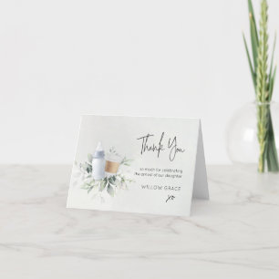 Remerciements Sip n Voir Nouveau bébé plié Carte de remerciement