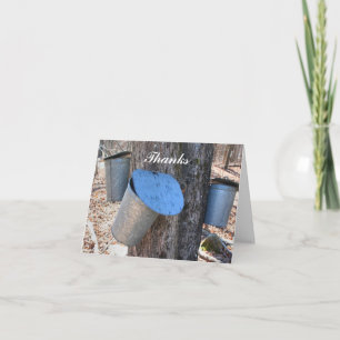 Remerciements Sirop d'érable Sap Buckets Nature Carte de remerci