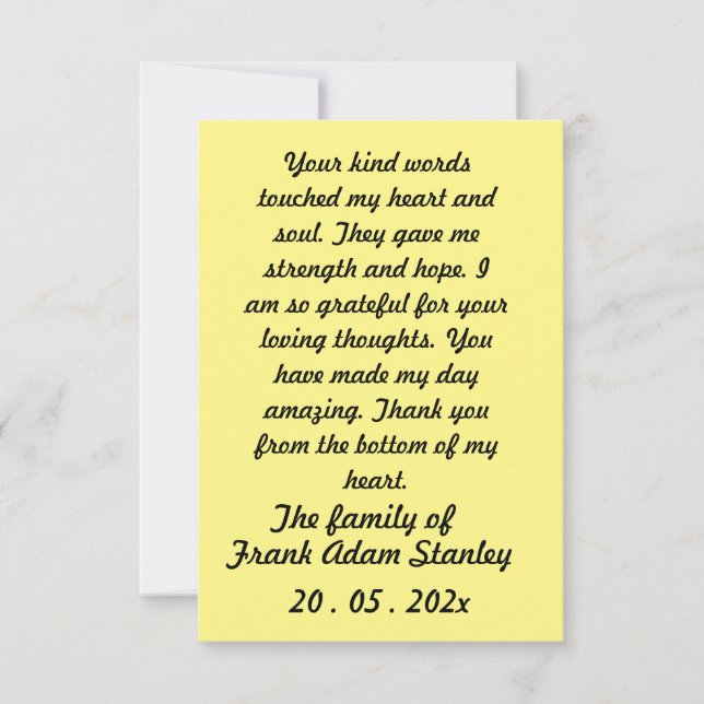 Remerciements Skaymarts | Carte de remerciement calligraphique e (Devant)