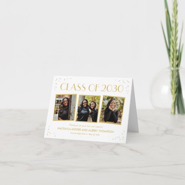 Remerciements Snapshots amusants Graduation Photo Carte de remer (Devant)