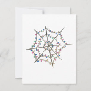 Remerciements Spider Web avec lumières de Noël, carte de voeux