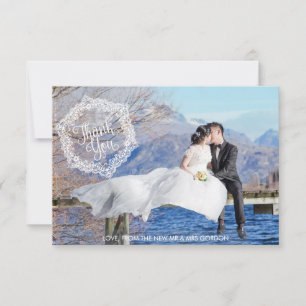 Remerciements Style ornemental 2 Mariage photo Carte de remercie