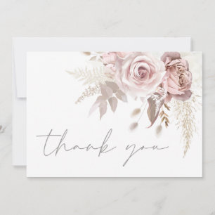 Remerciements Superbe Blush Floral Mariage Carte de remerciement