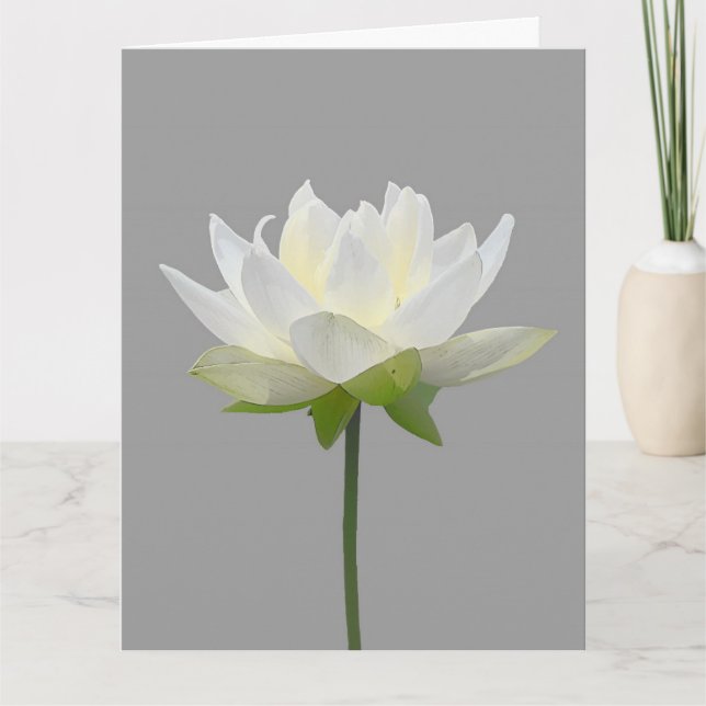 REMERCIEMENTS SYMPATHIE LOTUS FLOWER SIMPLE MESSAGE CARTE DE SAL (Devant)