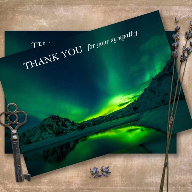 Remerciements Sympathy Memorial Nature Funeral Carte de remercie (Sympathy Photo Celebration of Life, In Loving Memory, Forever in our Hearts Funeral thank you cards)